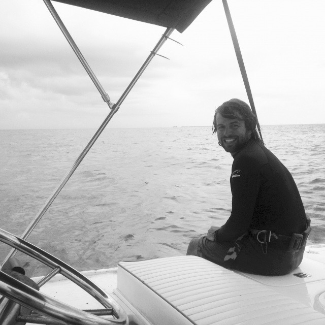 Researcher conducting ocean fieldwork
